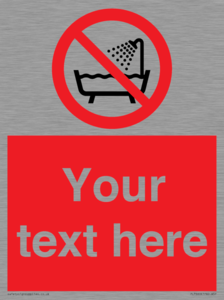 Custom Do not use this device in a bathtub shower or water-filled reservoir